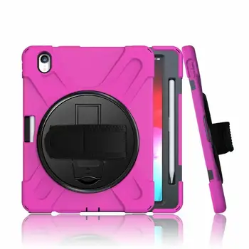 

Children Skin Safe Shockproof Heavy Hard Tablet Case for IPad Pro 11 Inch with Pencil Slot Cover Stand Hold+Hand Strap Funda+pen