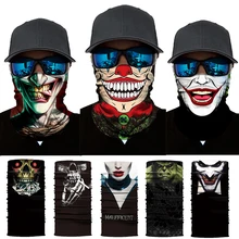 3D Seamless Bandana Multifunction Magic Tube Silk Scarf Vampire Demon Clown Ghost Shield Face Cover Headband Scarf Men Women