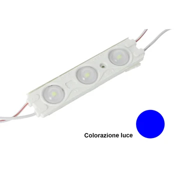 

LEDLUX ML0303B brick module LED 3 SMD 2835 Blue color 12V IP67 with lens magnification 160 degree SKU-5127