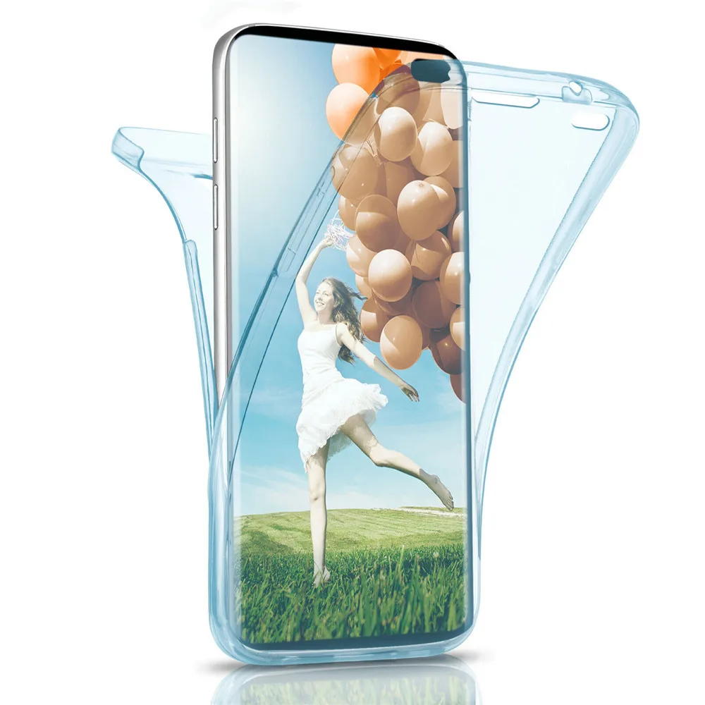 Blue 360 двойной мягкий чехол для huawei Y5 Y6 Y7 Prime Y9 P Smart плюс P30 P20 Pro P10 P9 P8 Lite Honor 10i 20i чехлы - Цвет: Blue