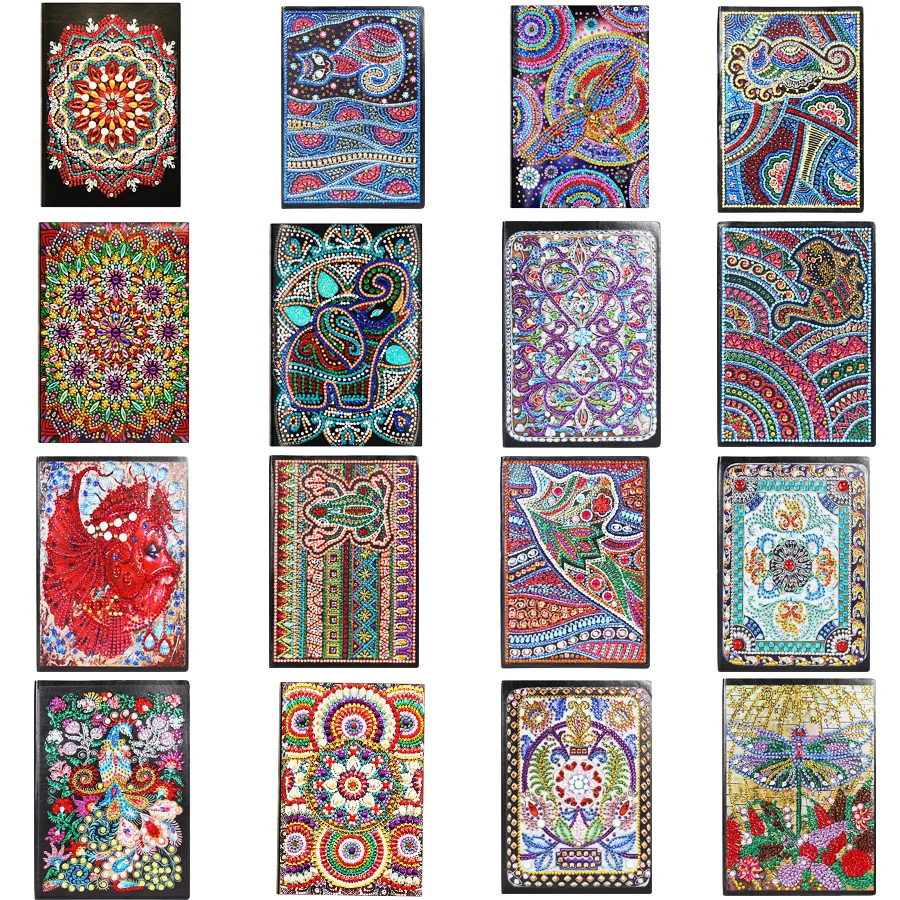 

5D Diamond Painting Notebook Resin Partial Drilling Especially Special Shaped Diamond Painting 50 Sheets A5 for Journal