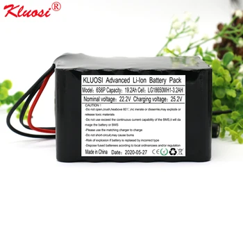 

KLUOSI 6S6P 24V/25.2V 19.2Ah for LG18650MH1 Lithium Battery Pack with 25A BMS Electric Bicycle Ebike Scooter Wheelchair Cropper