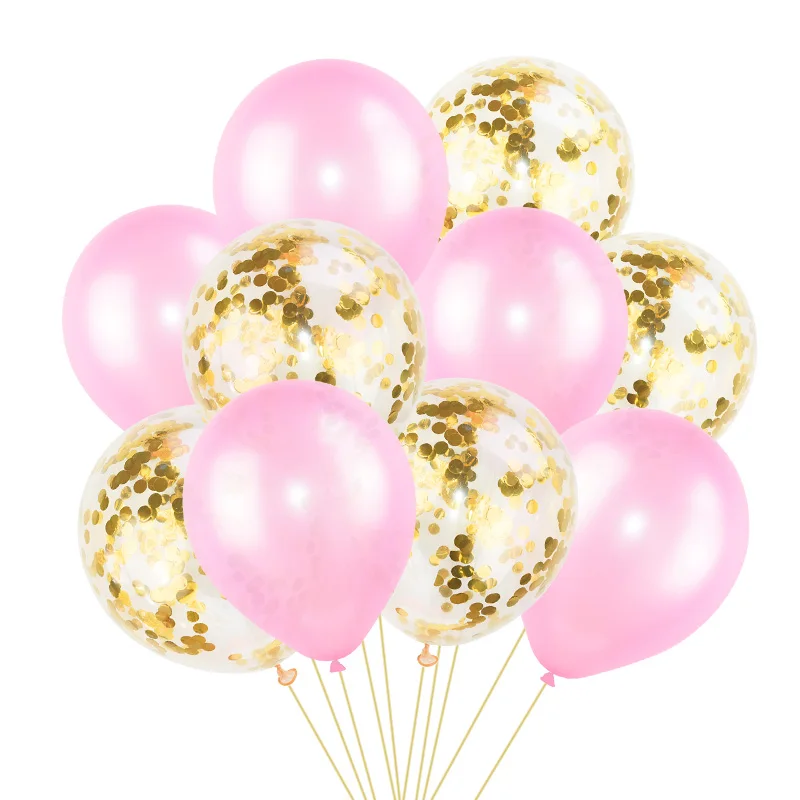 1 год День Рождения Декор фольги воздушный шар Globos бумага для баннера гирлянда пол раскрыть малыш детский душ вечерние украшения - Цвет: 10pcs pink set