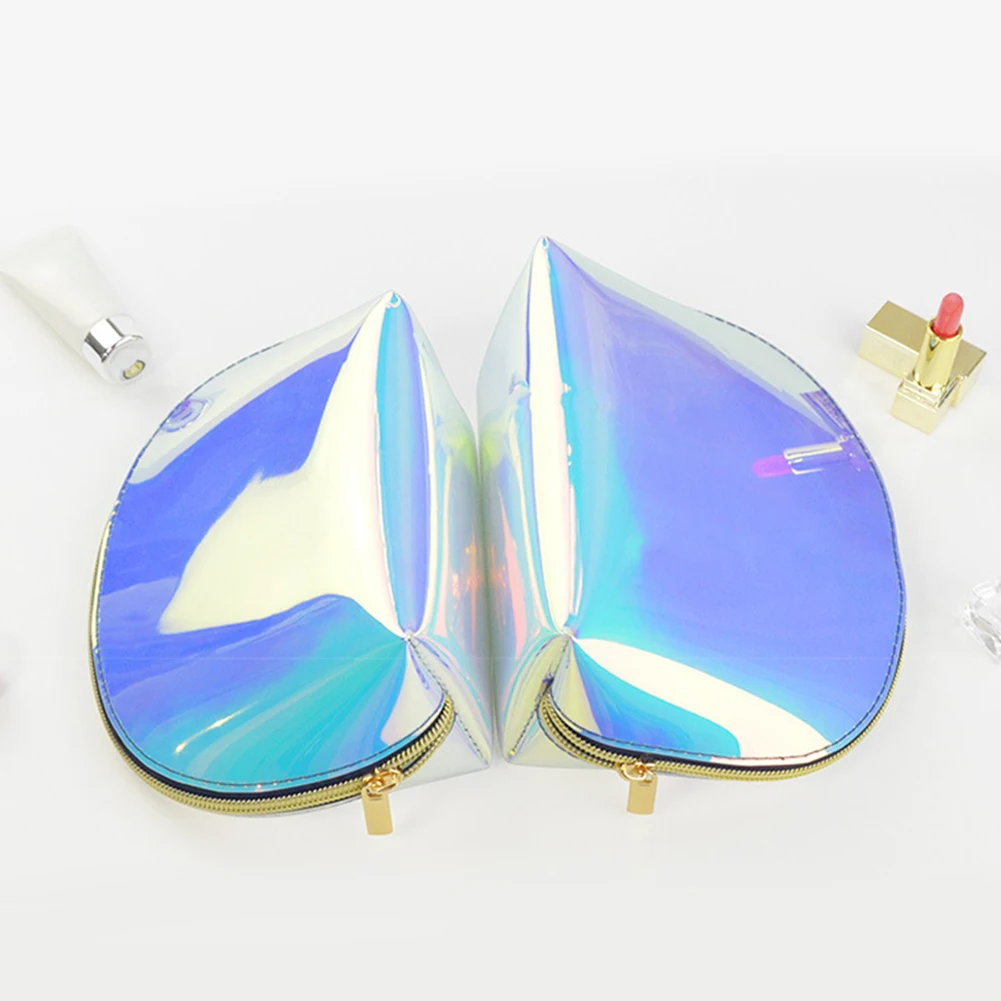Transparent Large Capacity Cosmetic Bag TPU Practical Fashion Makeup Case Toiletry Women Travel Holographic Laser Zipper