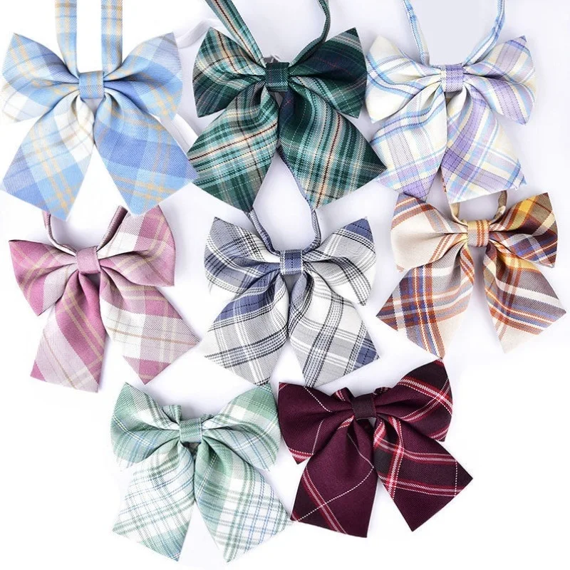 

Feminine Plaid Bowtie Casual Bow tie For Women Uniform Collar Butterf Bowknot Adult Check Bow Ties Cravats Girls Bowties
