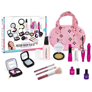 

Pretend Play Kid Girl Make Up Toys Pink Makeup Set Princess Hairdressing Simulation Plastic Toy For Girls Dressing Cosmetic