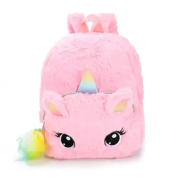 

2020 Girl Plush Toy Backpack Kindergarten Baby Cute Cartoon Bag Unicorn 2-6 Years Girls Children School Bags For Kids Toddler