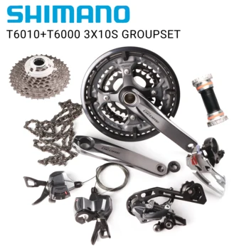 

Shimano Deore T6010 T6000 3x10s MTB Groupset Mountain Bike Front Derailleur Rear Derailleur SGS Shifter HG54 Chain HG50-10 11-36
