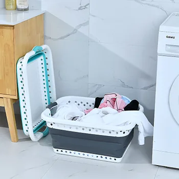 

Foldable Dirty Clothes Hamper Toilet Laundry Basket Bathroom Storage Outdoor Portable Toy Folding Storage Basket Home Organizer