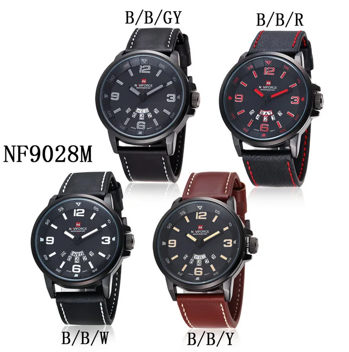 Naviforce Xiang 9028 тренд подлинный продукт водонепроницаемые повседневные мужские кварцевые часы