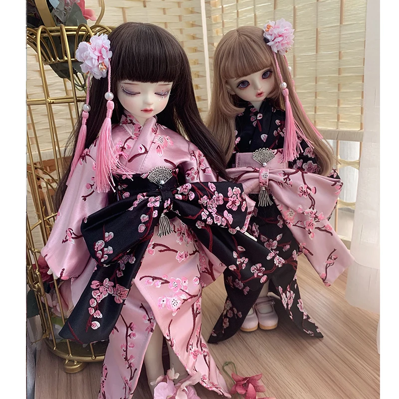 Кукла Одежда BJD кимоно 2 цвета розовый черный цвет для 1/6 1/4 1/3 BJD кукла аксессуары bjd Одежда Костюм Халат