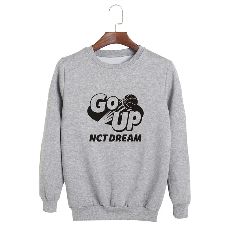 gray1 KPOP NCT DREAM Album мы поднимаемся с тем же абзацем свободные наборы свитер с круглым вырезом мужские и женские дропшиппинг - Цвет: gray1