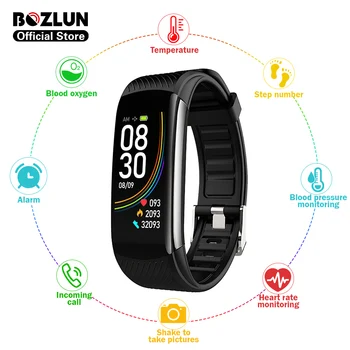 

2020 Bozlun C6T Smart Bracelet Body Temperature Measurement Heart Rate Blood Pressure Monitor Health Smartband For Xiaomi iPhone