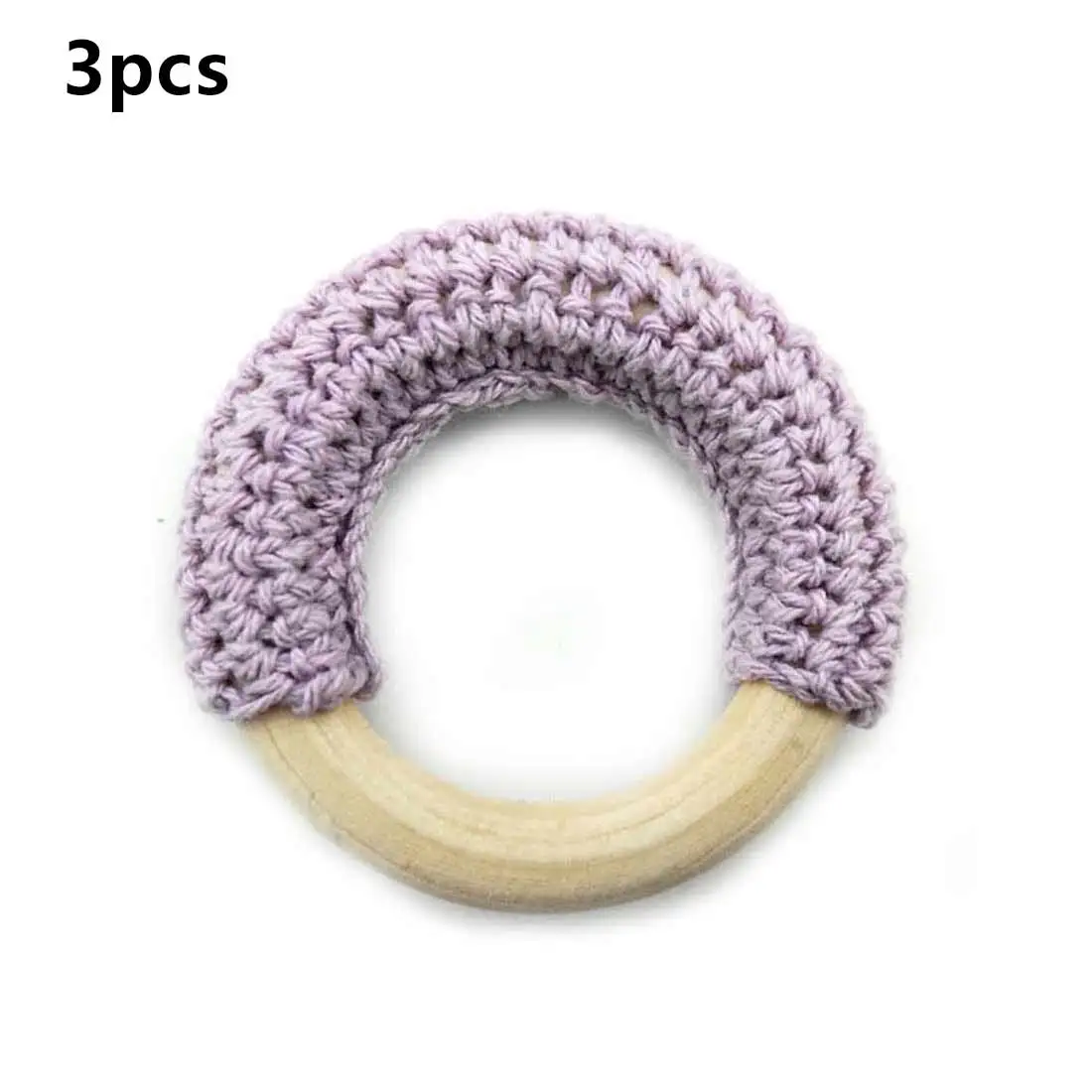 light purple Деревянный Прорезыватель для прорезывания зубов 3 шт. игрушка натуральный клен хлопок деревянное кольцо массивное кроше кольцо Прорезыватель детский Прорезыватель 50 мм - Цвет: light purple
