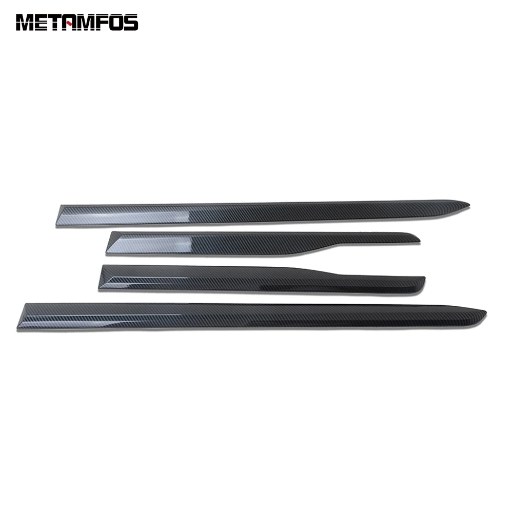 For Hyundai Santa Fe 2019 2020 2021 Carbon Fiber Side Door Body Skirt Moulding Trim Sticker Exterior Accessories Car Styling | Автомобили