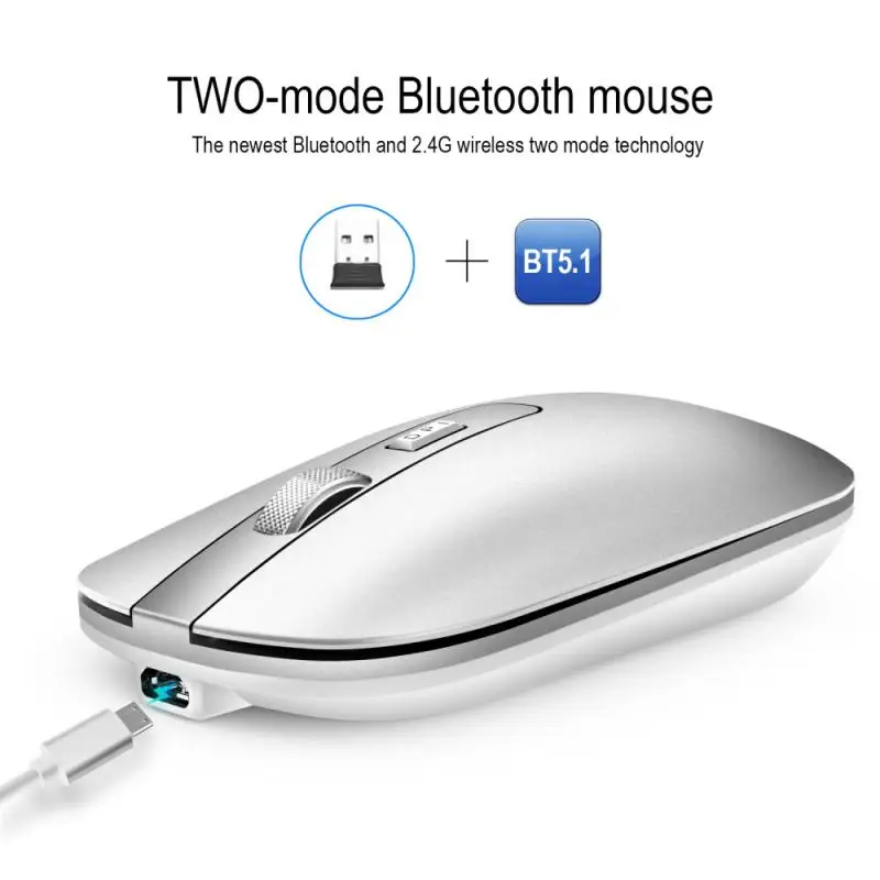 Ratón inalámbrico M50 para Gaming, inalámbrico, Bluetooth 5,1, modo Dual, rueda de Metal, silencioso, 2,4G, para PC y ordenador