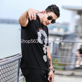 

Short Sleeve T1055 Big Size Men's Wear Summer Dress T Shirt Printing Leisure Plus Fat Plus Tide