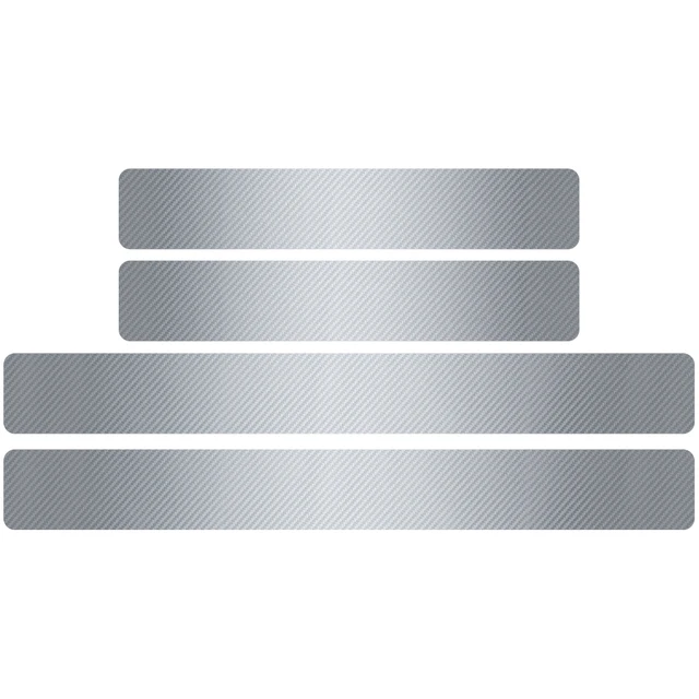 For Land Rover Range Rover Discovery 3 4 2 Autobiography 4Pcs Car Accessories 3D Vinyl Carbon Fiber Door Threshold Guard Sticker Silver