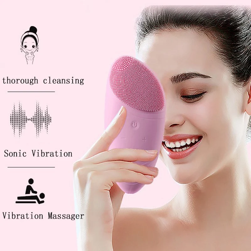 

Mini Electric Facial Cleansing Brush Waterproof Washing Face Machine Pore Cleaner Skin Care Silicone Facial Cleansing Device