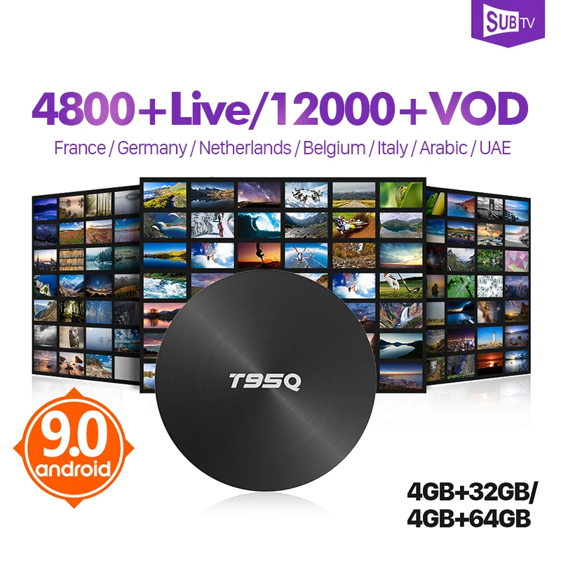 

IPTV France Arabic German Italy IPTV Box T95Q Android 9.0 4G 32G/64G IPTV Subscription Spain Portugal Belgium French IP TV