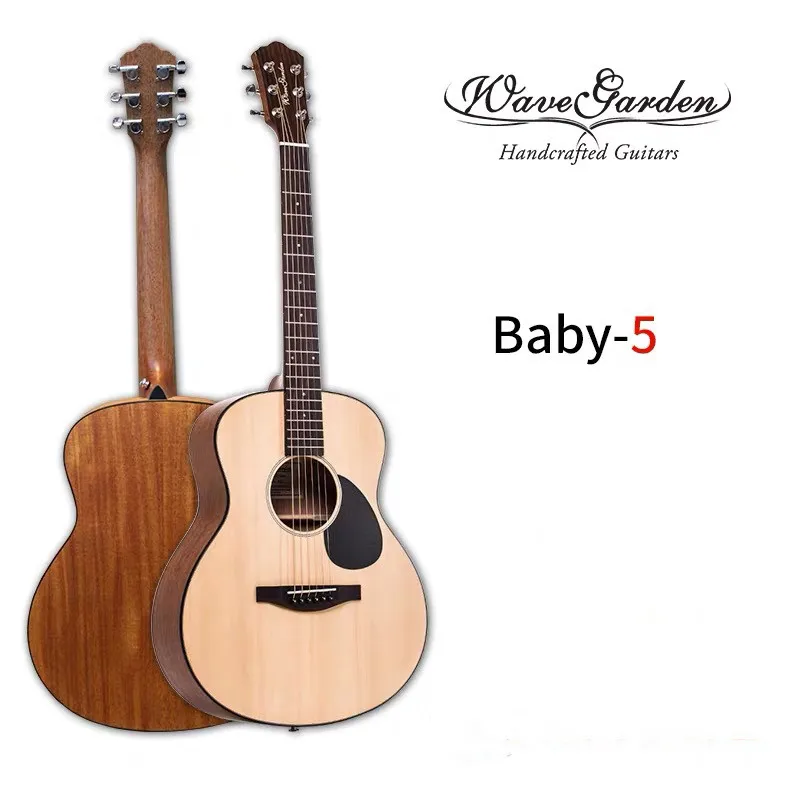 Китай Гитара ra профессиональная акустическая гитара 36 дюймов детская дорожная ель Топ из твердой древесины музыкальные Струнные инструменты стальные струны - Цвет: B5