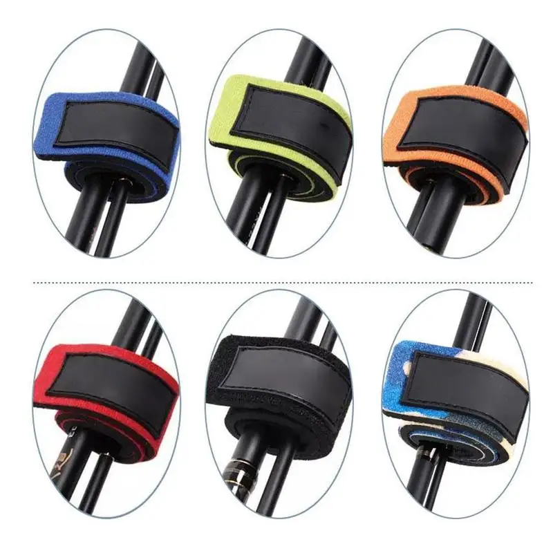 

5PCs Velcro Fishing Rod Straps Diving Material Straps High Elastic Non-slip Diving Material Custom LOGO Velcro Fishing rod