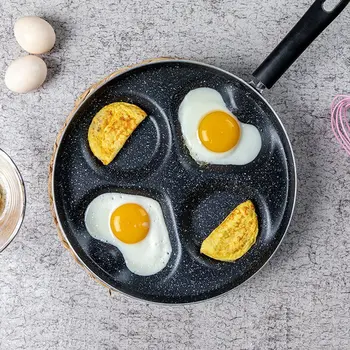 

Nordic Four-hole Omelet Pan Non-stick No Oil-smoke Frying Pans For Eggs Ham PanCake Maker mini Breakfast omelet pan Cooking Pots