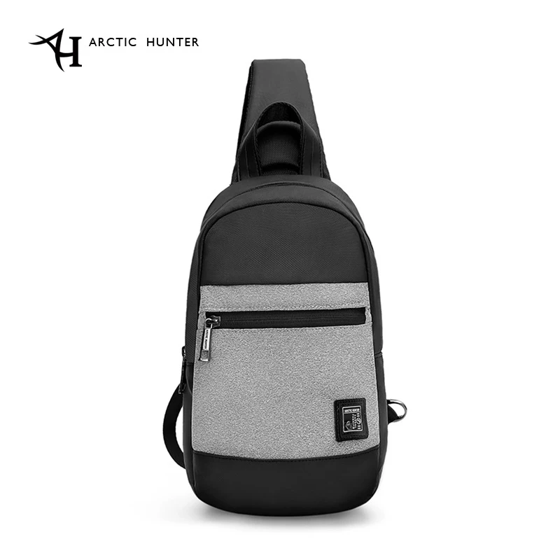 Новая Водонепроницаемая Мужская нагрудная сумка ARCTIC HUNTER, мужская сумка-мессенджер для отдыха, сумка на плечо для подростков, дорожная Повседневная сумка через плечо - Цвет: Серый