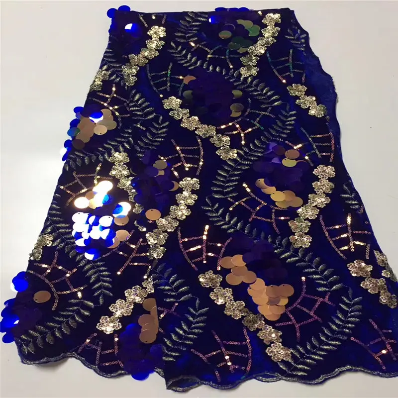 

Velvet Lace Fabric for Dresses Latest Nigerian Embroidered French Tulle Lace fabric High Quality African 3d Sequined Lace Fabric