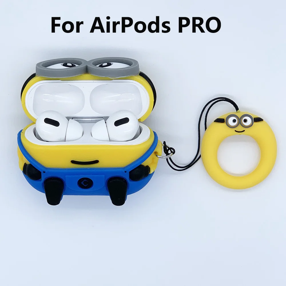 Высококачественный силиконовый чехол с миньонами airpods/Чехол airpods pro с брелком для apple airpods pro защитный чехол