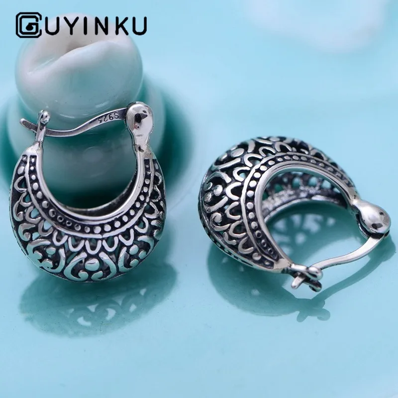 Черные серебряные ювелирные изделия оптом Чистая 925 стерлингового серебра полый