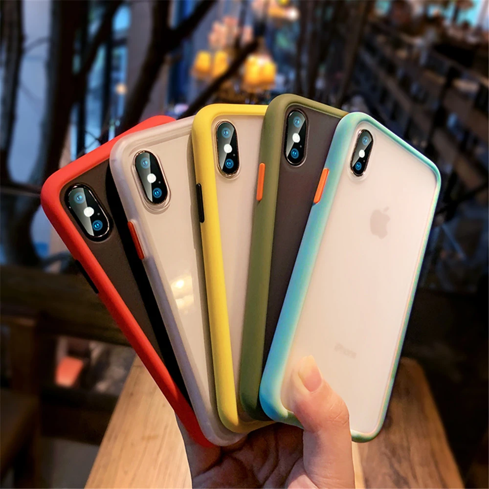 Mint Hybrid Simple Matte Bumper Phone Case For iPhone X XS Max XR 7 8 6 6S Plus 11 12 13 Pro Max Cover Shockproof Silicone Case iphone 11 Pro Max  lifeproof case