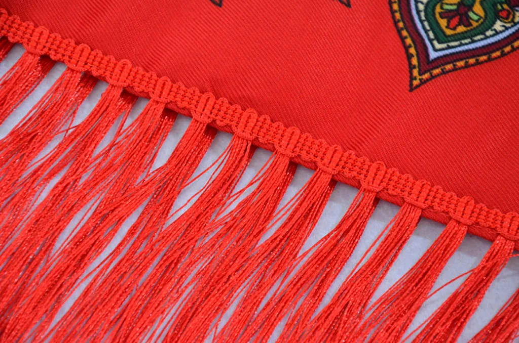 Женский шарф в винтажном стиле, женский осенне-зимний шарф в этническом стиле, длинный красный дизайнерский шарф с узором, шейный платок, женский теплый шарф