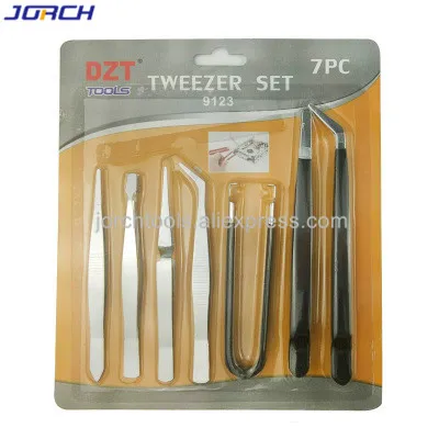 

7pc tweezers tools Suit steel pinzas precision eletronica ferramenta eletronica anti-static computer Mobile phone service