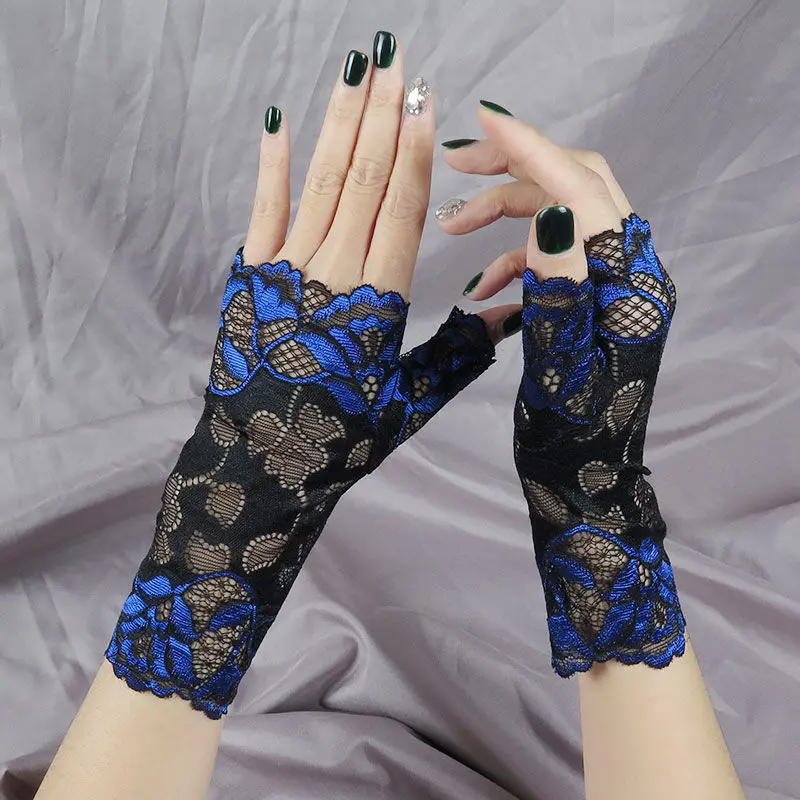 Lace Sexy Half Finger Gloves High Quality Elastic Gloves