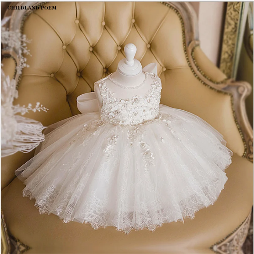女の子のためのレースのドレス 1歳の誕生日 結婚式 王女 花 赤ちゃん 幼児 洗礼 ボールガウン ドレス Aliexpress