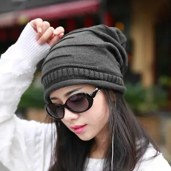 

Men's winter Hat Fashion Knitted Black Hats Fall Hat Thick And Warm And Bonnet Skullies Beanie Soft Knitted Beanies Cotton