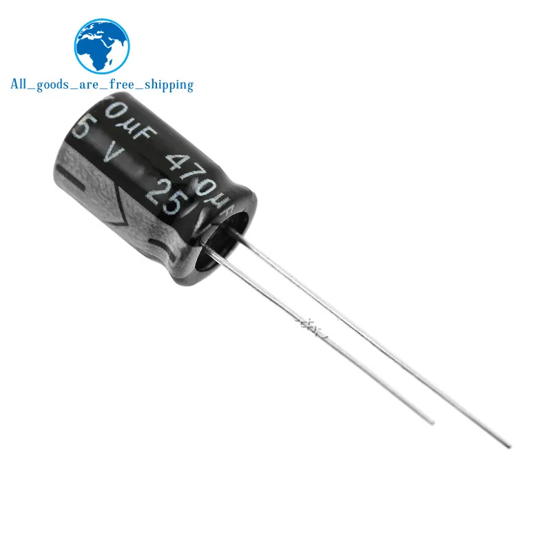 

20PCS Higt quality 25V470UF 8*12mm 470UF 25V 8*12 Electrolytic capacitor