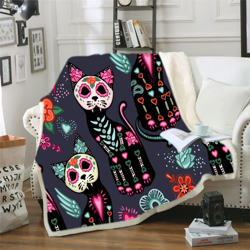 

Double layer blanket throw for sofa faux fur throw blanket Office nap blanket fleece blankets bed fleece cat throws home goods