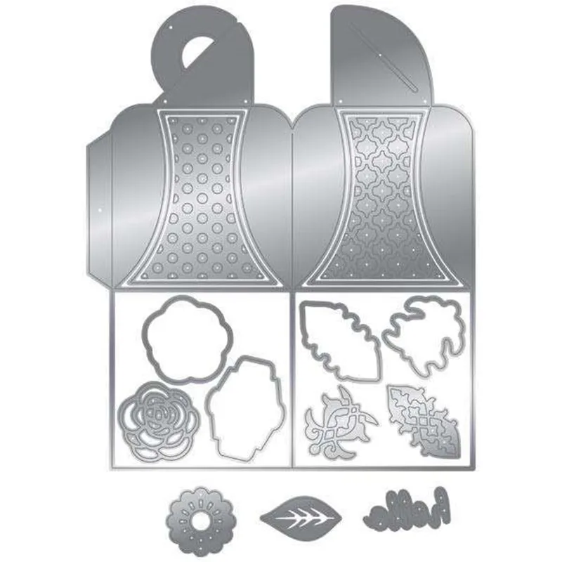 Нежные складные подарочные коробки для сахара металлические режущие штампы 3D очаровательные складные подарочные коробки