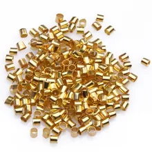 500/1000 шт Металлические Обжимные бусины, концевые бусины выводы; Цвет Серебряный; 2 мм для изготовления ювелирных изделий