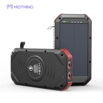 

Solar Power Bank Wireless Charger Real 20000 mAh Multiple USB External Waterproof Polymer Battery Charger Outdoor Light Lamp