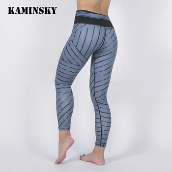

Kaminsky New Women Legging High Waist Stripe Pants Gothic Push Up Jeggings Fitness Gym Women Clothes Workout Women Leggings S-XL