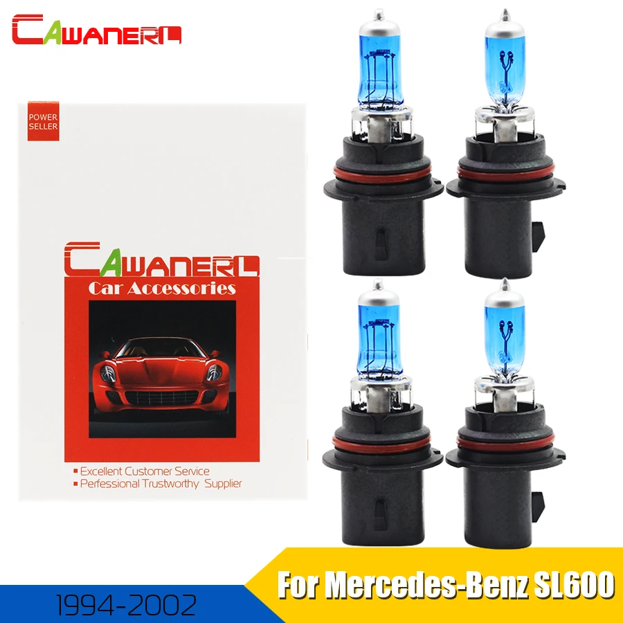 Cawanerl 4 Pieces 100W 9004 9007 Car Halogen Bulb 4300K Headlight Light Hi/Lo Beam For 1994-2002 Mercedes-Benz SL600 Convertible |