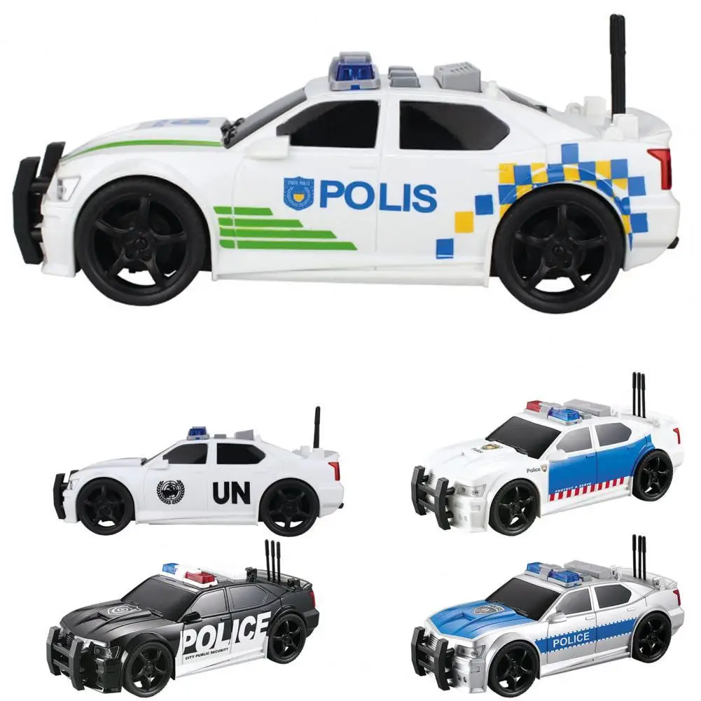 3D Lighting Car Model Inertia Power Anti-impact Storytelling Police Car Model Toy for Home