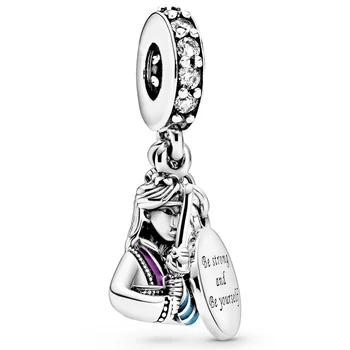 

New 925 Sterling Silver Bead Charm Symbolizes Be Strong And Be Yourself Mulan Pendant Beads Fit Pandora Bracelet Diy Jewelry
