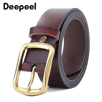 

Cow Genuine Leather Strap Business Retro Jeans male Belts New Fashion Alloy Materia Pin Buckle Men Belt forGifts