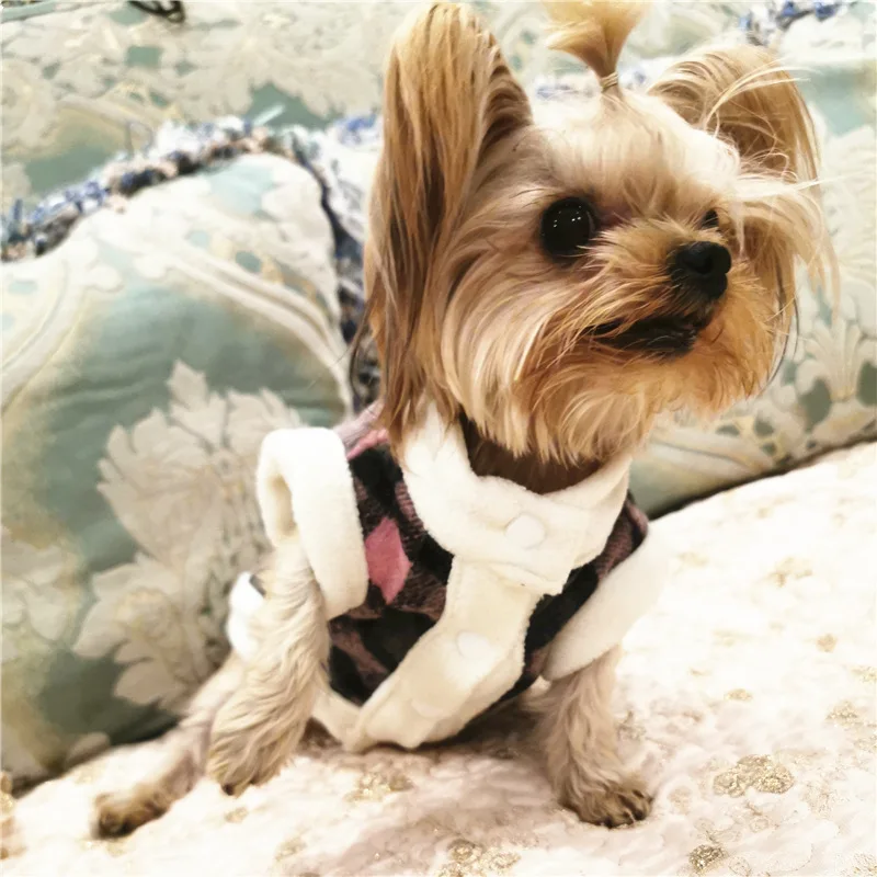 Камелия украшения Йоркширский зимний теплый жгут жилетка для Собаки Одежда для маленьких собак чихуахуа костюм для мопса XS-2XL