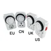 24 Hour Cyclic Timer Switch Universal Timing Socket Mechanical Timer 230VAC 3500W 16A UK EU CN US Plug timers 3
