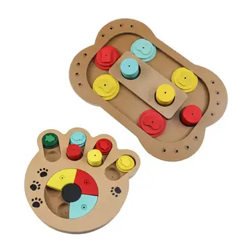 

Multifunction Wooden Dog Building Block IQ Interactive Toy Food Dispensing Puzzle Toys for Medium Large Dogs Chasing Toy